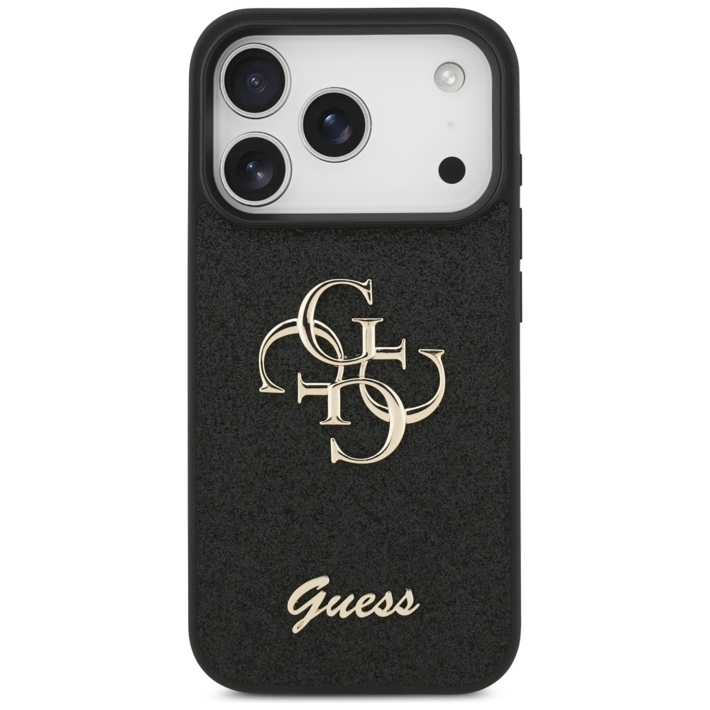 Guess Fixed Glitter Big 4G -suojakotelo iPhone 17 Pro / 18 Pro - musta