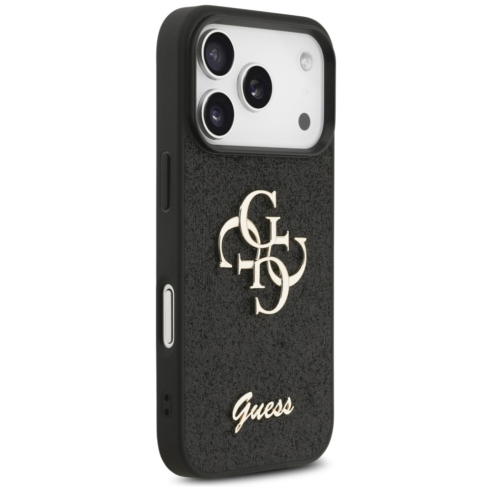 Guess Fixed Glitter Big 4G -suojakotelo iPhone 17 Pro / 18 Pro - musta