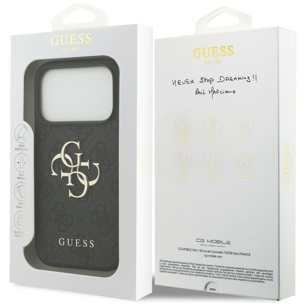 Guess 4G -kotelo, jossa iso logo, iPhone 17 Pro / 18 Pro - musta