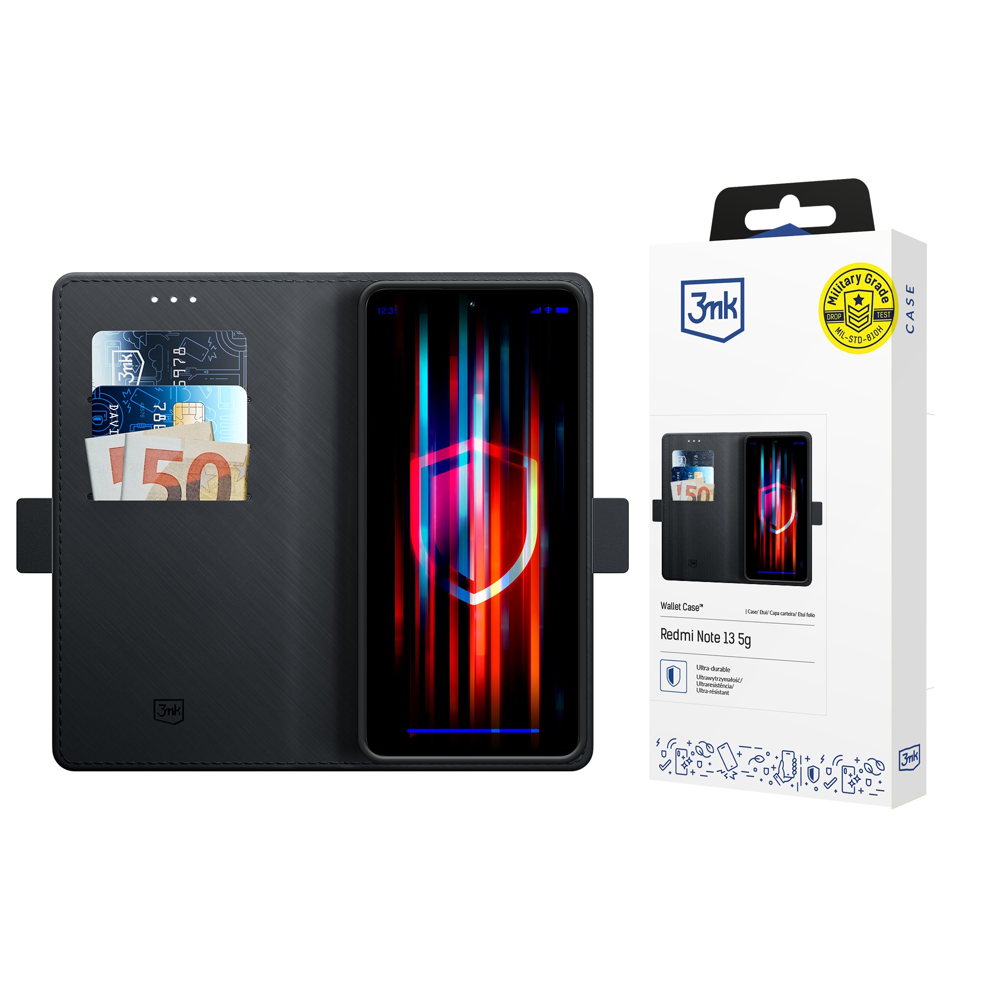 3mk-lompakkokotelo Xiaomi 17T:lle – musta