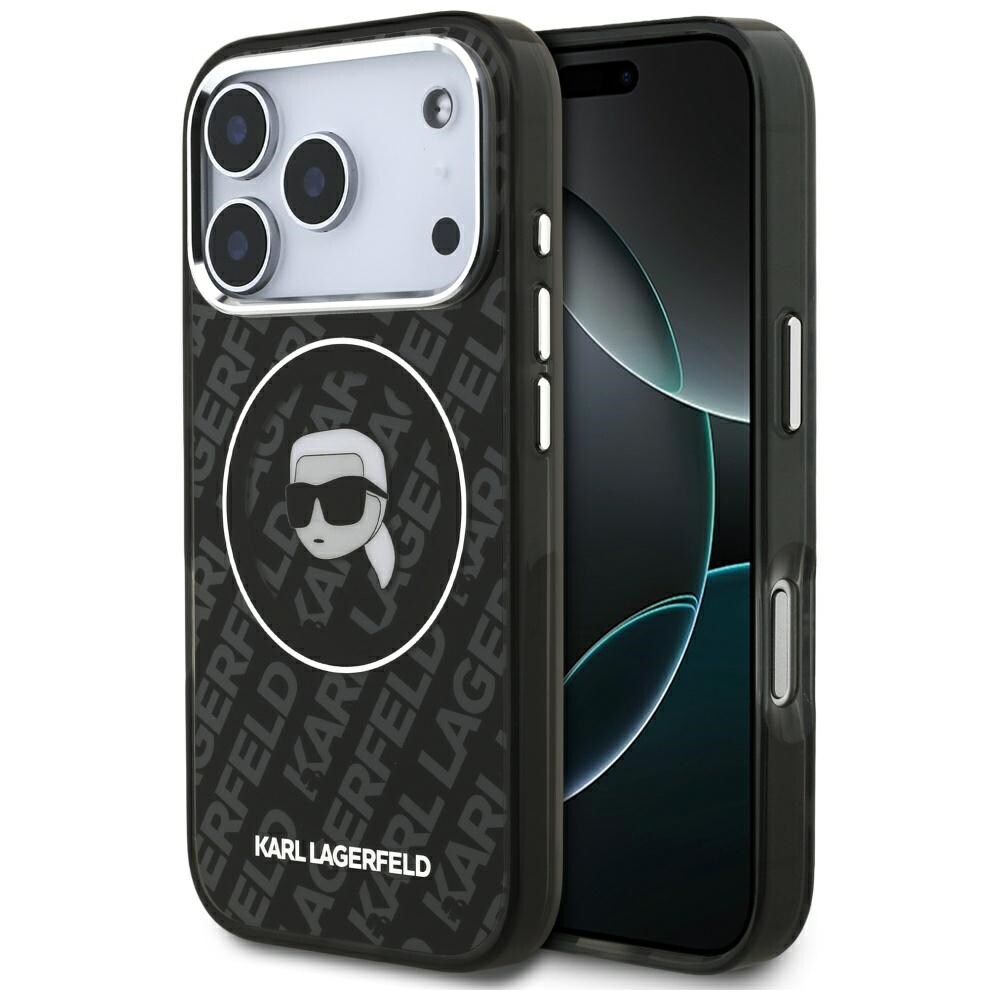 Karl Lagerfeld IML Karl Head -logo MagSafe-suojakotelo iPhone 17 Pro Maxille – musta