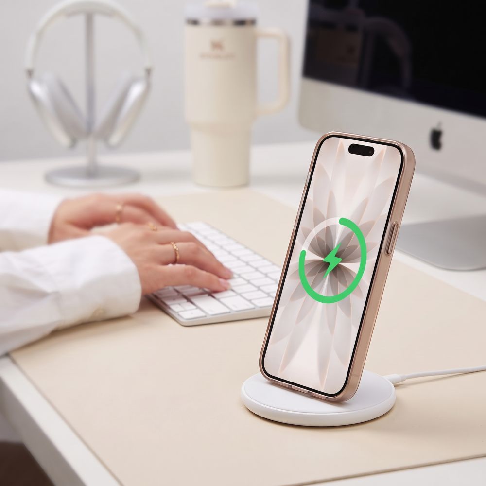 Tech-Protect MagZero MagSafe -suojakotelo iPhone 17:lle – beige-ruskea, matta