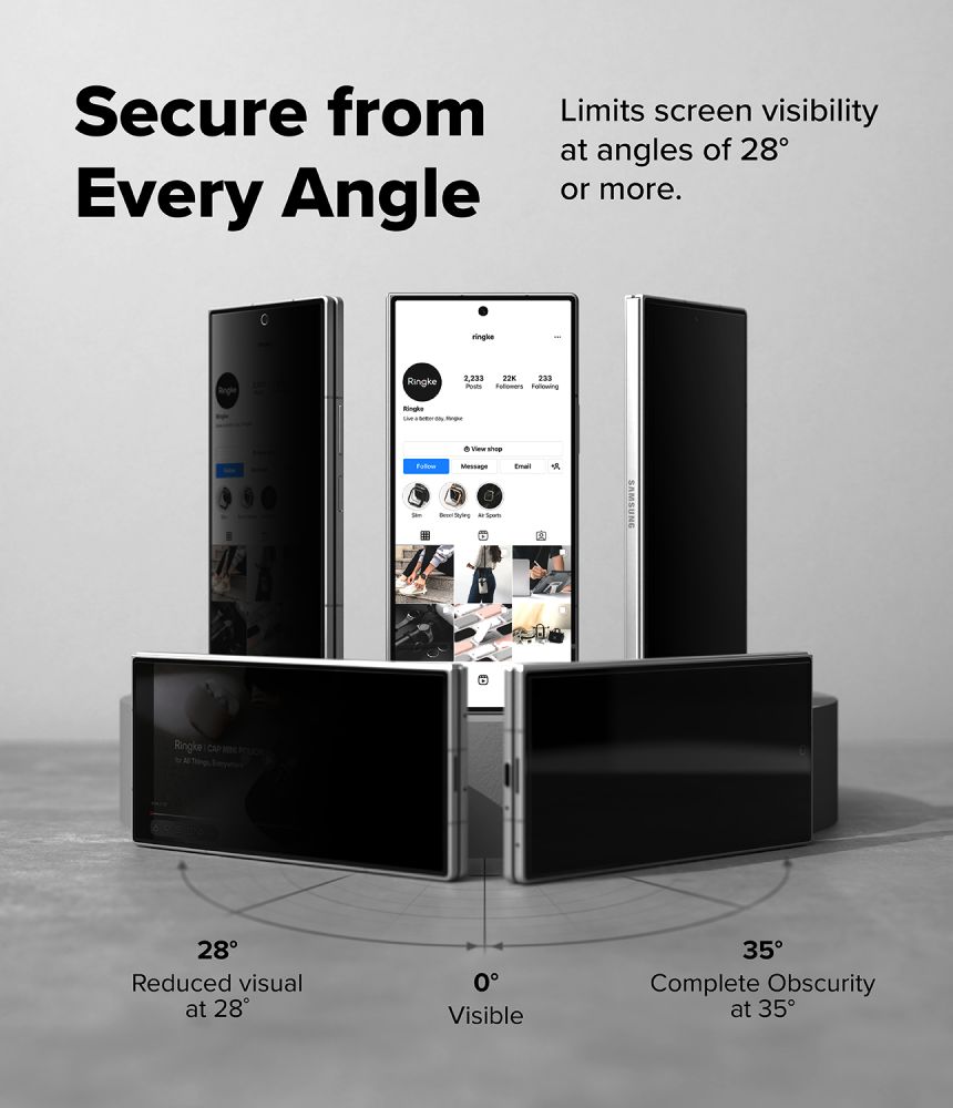 Ringke Easy Slide Privacy 360 -karkailulasi, 2 kpl, Samsung Galaxy Z Fold 8 Ultra -mallille