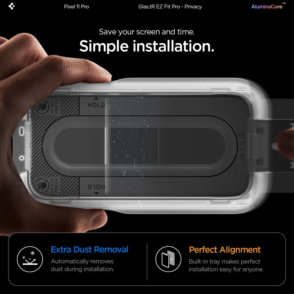 Spigen Glas.tR EZ Fit Pro HD Privacy -karkaistu lasi näytönsuojat (2 kpl) Pixel 9-11 Pro