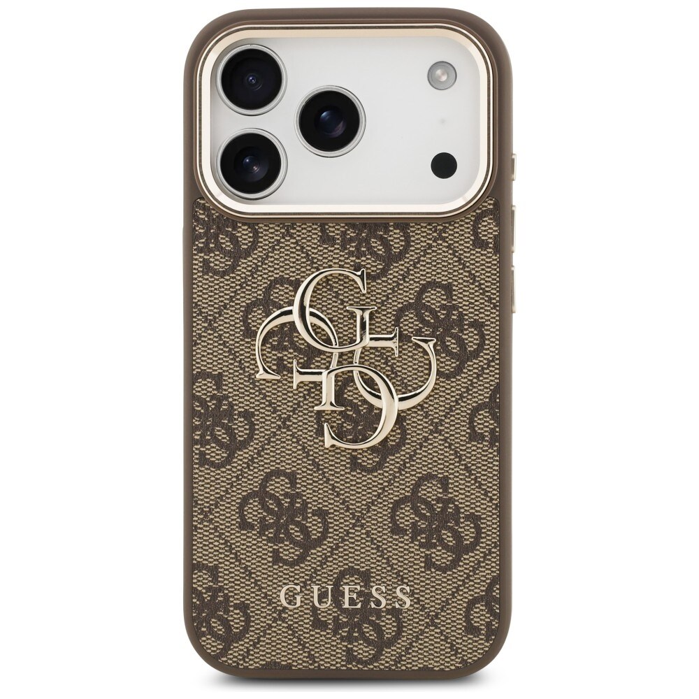 Guess 4G Big 4G Classic -logokotelo iPhone 17 Pro Max / 18 Pro Max -ruskea ja kulta