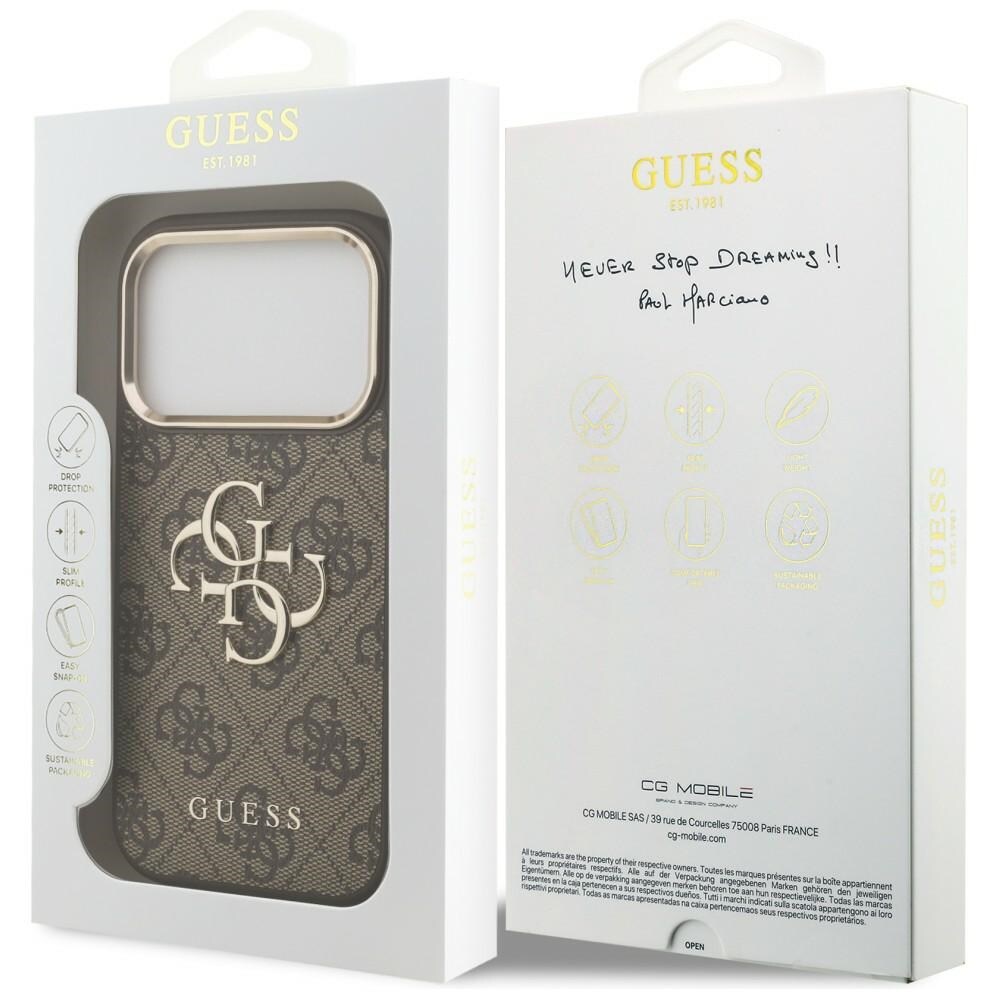 Guess 4G Big 4G Classic -logokotelo iPhone 17 Pro Max / 18 Pro Max -ruskea ja kulta