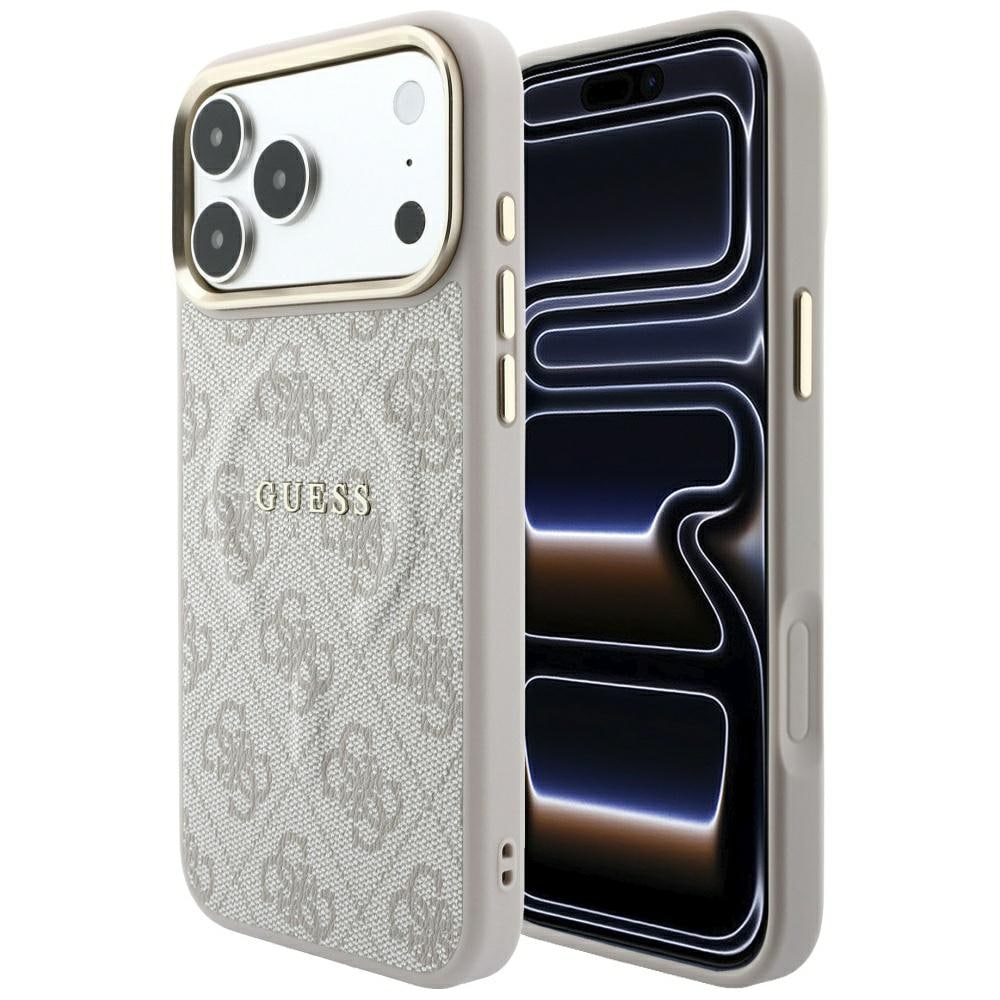 Guess Embossed 4G Classic MagSafe -kotelo iPhone 17 Pro Maxille / 18 Pro Maxille – vaaleanpunainen