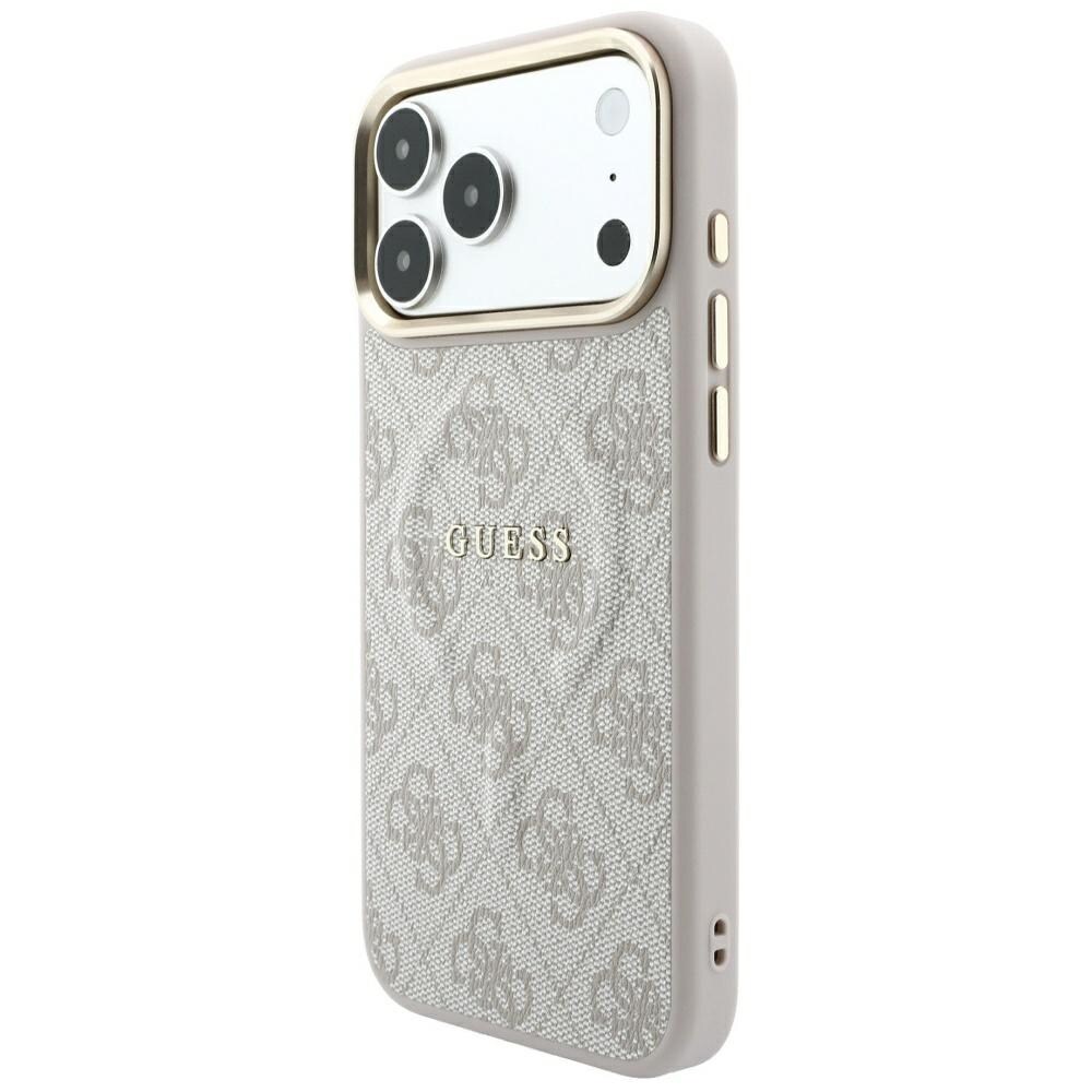Guess Embossed 4G Classic MagSafe -kotelo iPhone 17 Pro Maxille / 18 Pro Maxille – vaaleanpunainen