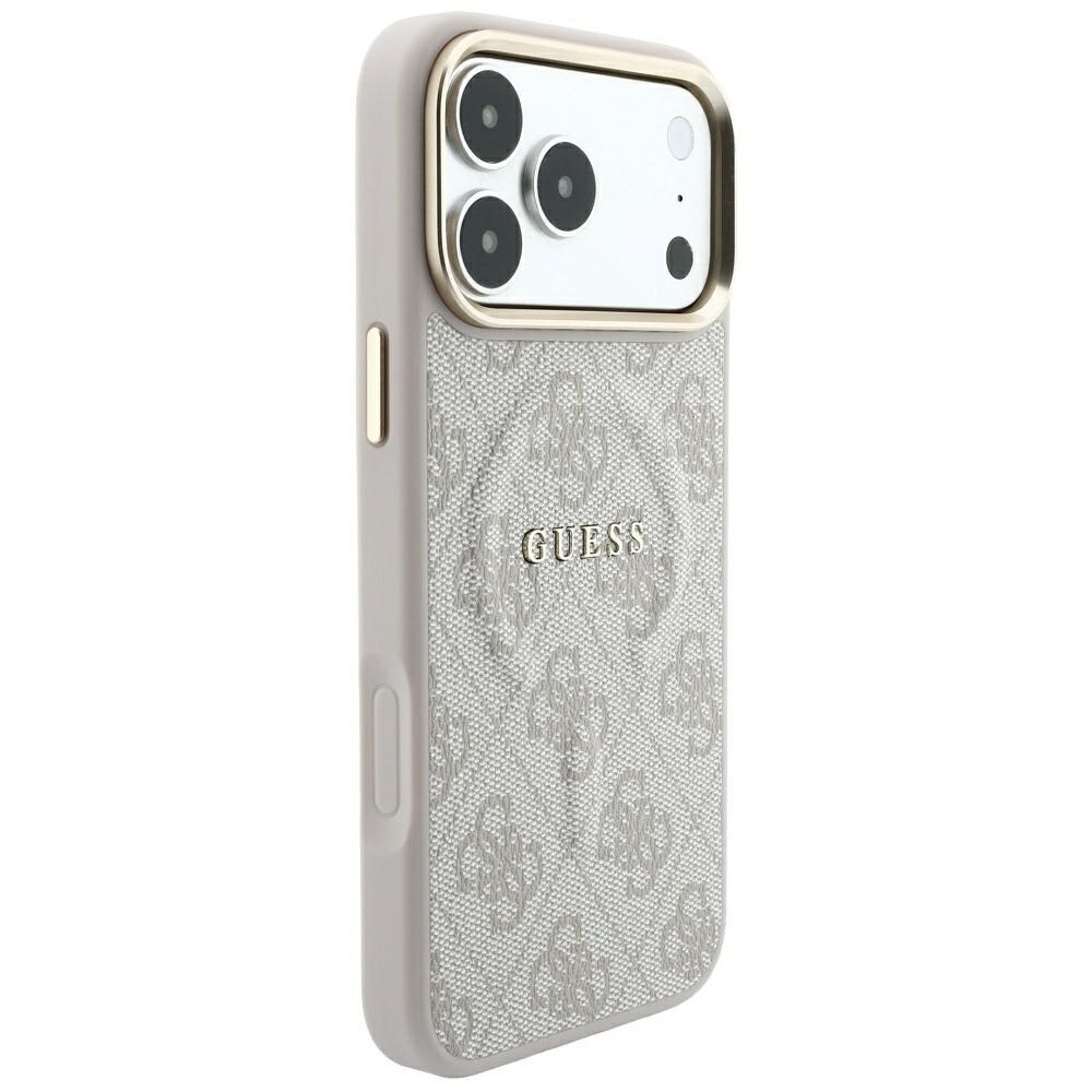 Guess Embossed 4G Classic MagSafe -kotelo iPhone 17 Pro Maxille / 18 Pro Maxille – vaaleanpunainen