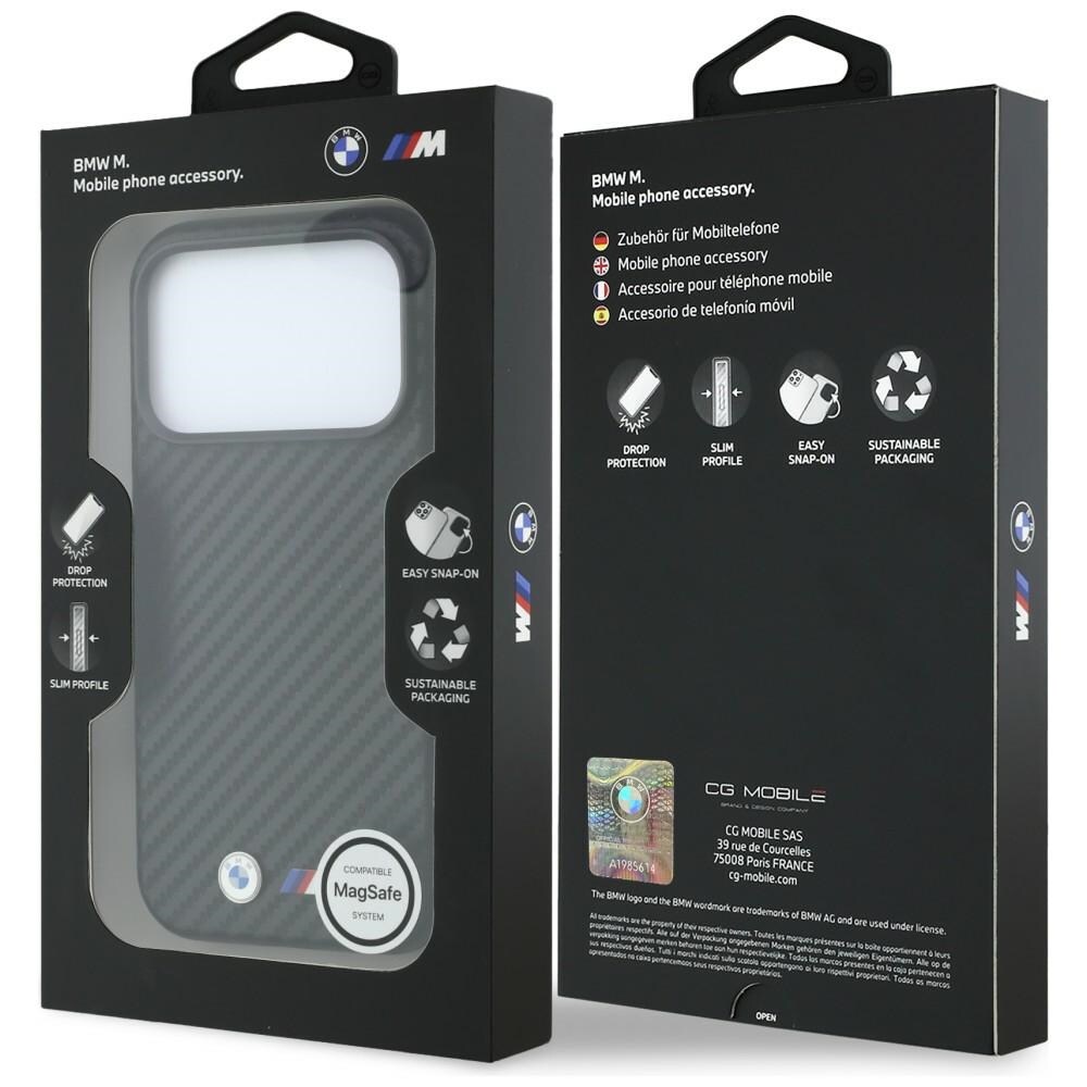BMW M Carbon Metal -logoinen MagSafe-suojakotelo iPhone 17 Pro / 18 Pro - Musta