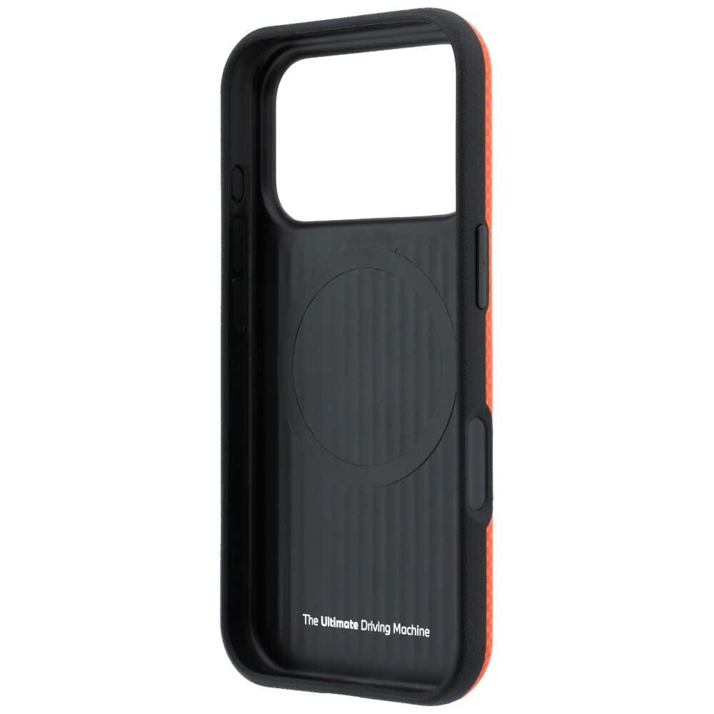 BMW M Quadrille Kevlar Metal Logo MagSafe -suojakotelo iPhone 17 Pro Max / 18 Pro Max - Oranssi