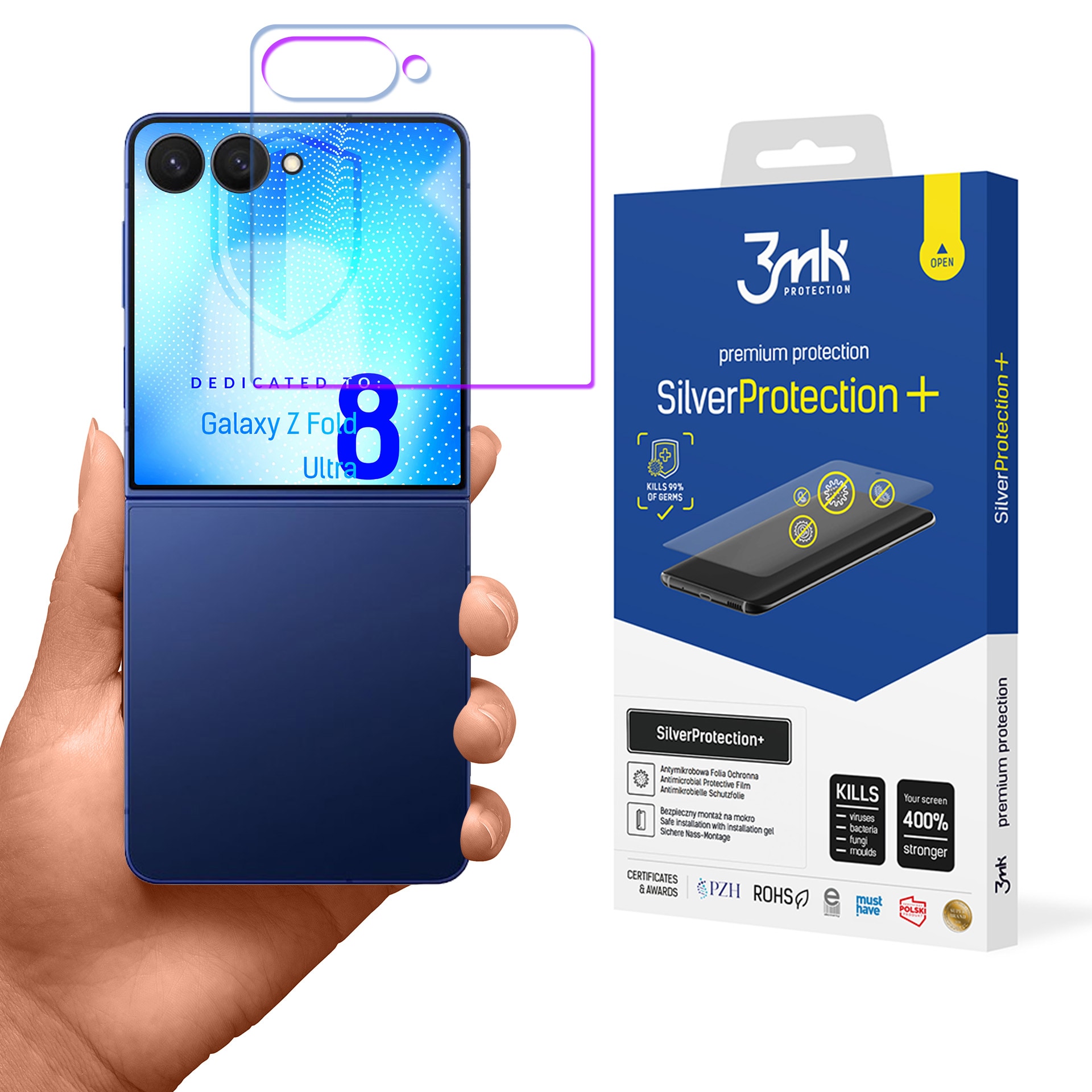 3mk SilverProtection+ -suojakalvo Samsung Galaxy Z Fold 8 Ultra -puhelimelle