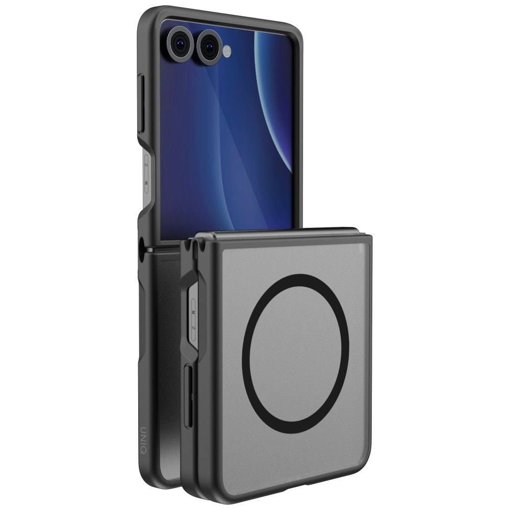 Uniq Veren AF Magclick -latauskotelo Samsung Galaxy Z Flip 8:lle – musta