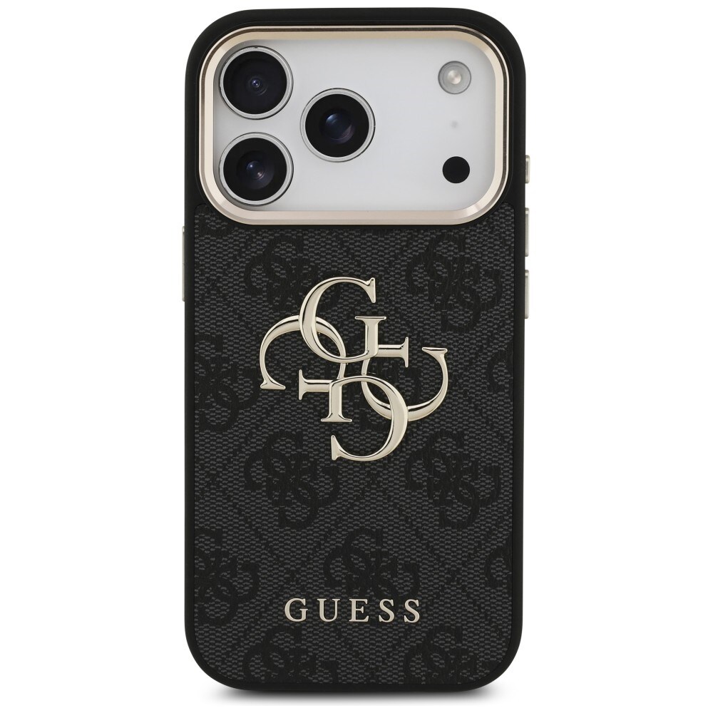 Guess 4G Big 4G Classic -logokotelo iPhone 17 Pro / 18 Pro - Musta ja kulta