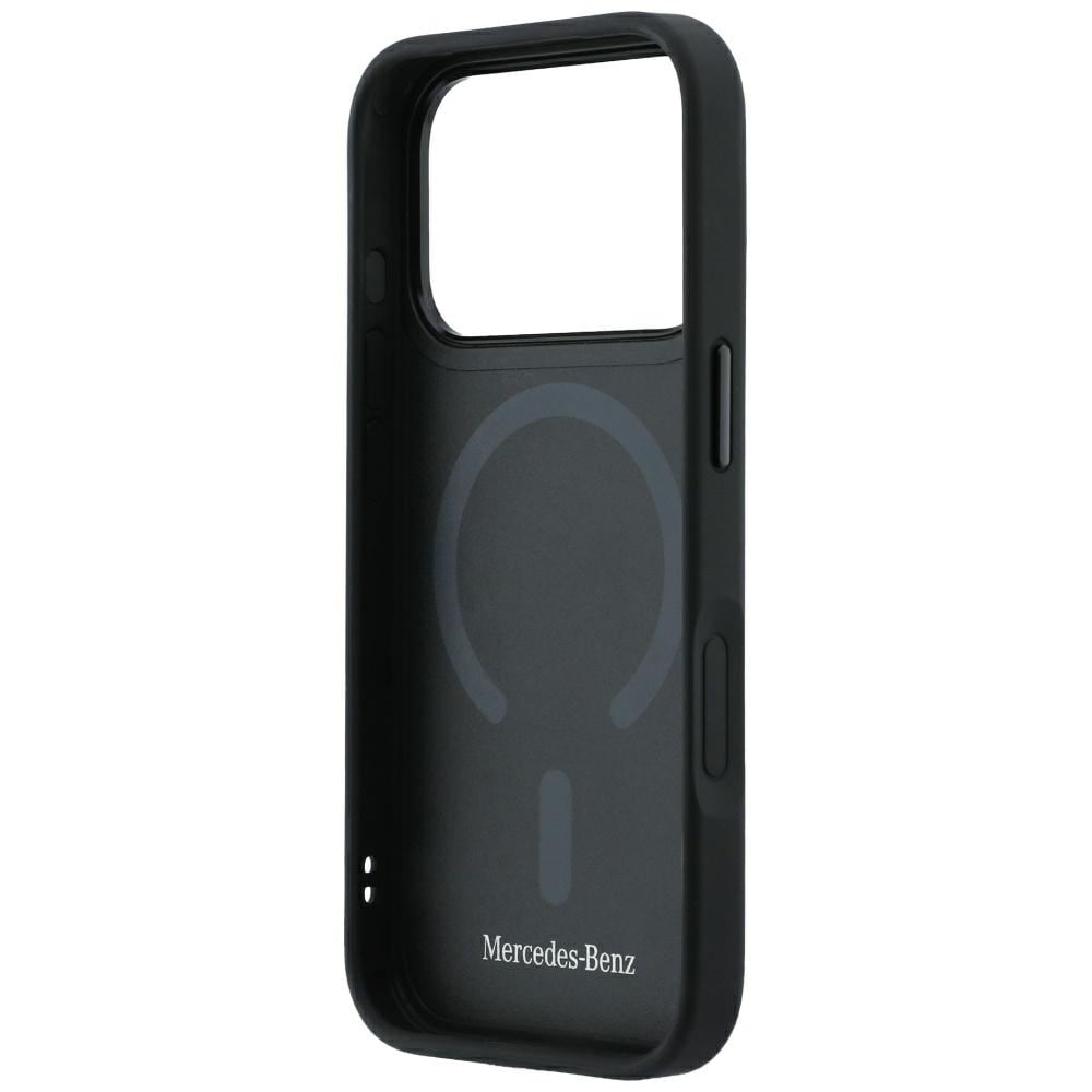 Mercedes Leather Crossed Lines MagSafe -suojakotelo iPhone 17 Pro Max / 18 Pro Max – viininpunainen