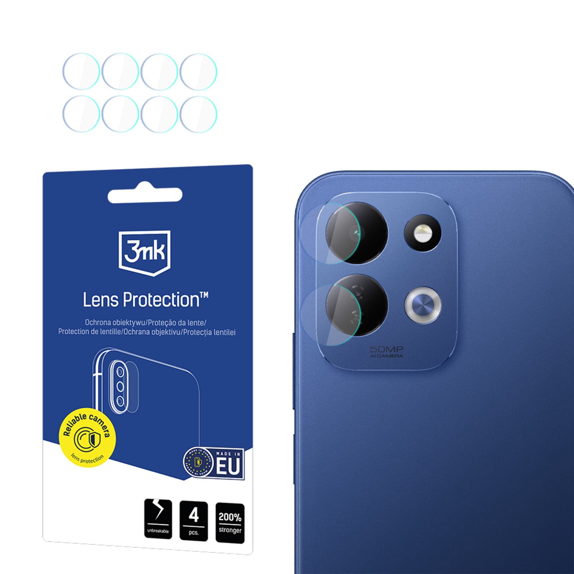 3mk-objektiivinsuoja: hybridilasi Xiaomi Redmi 17 4G / 5G -kameran objektiiville