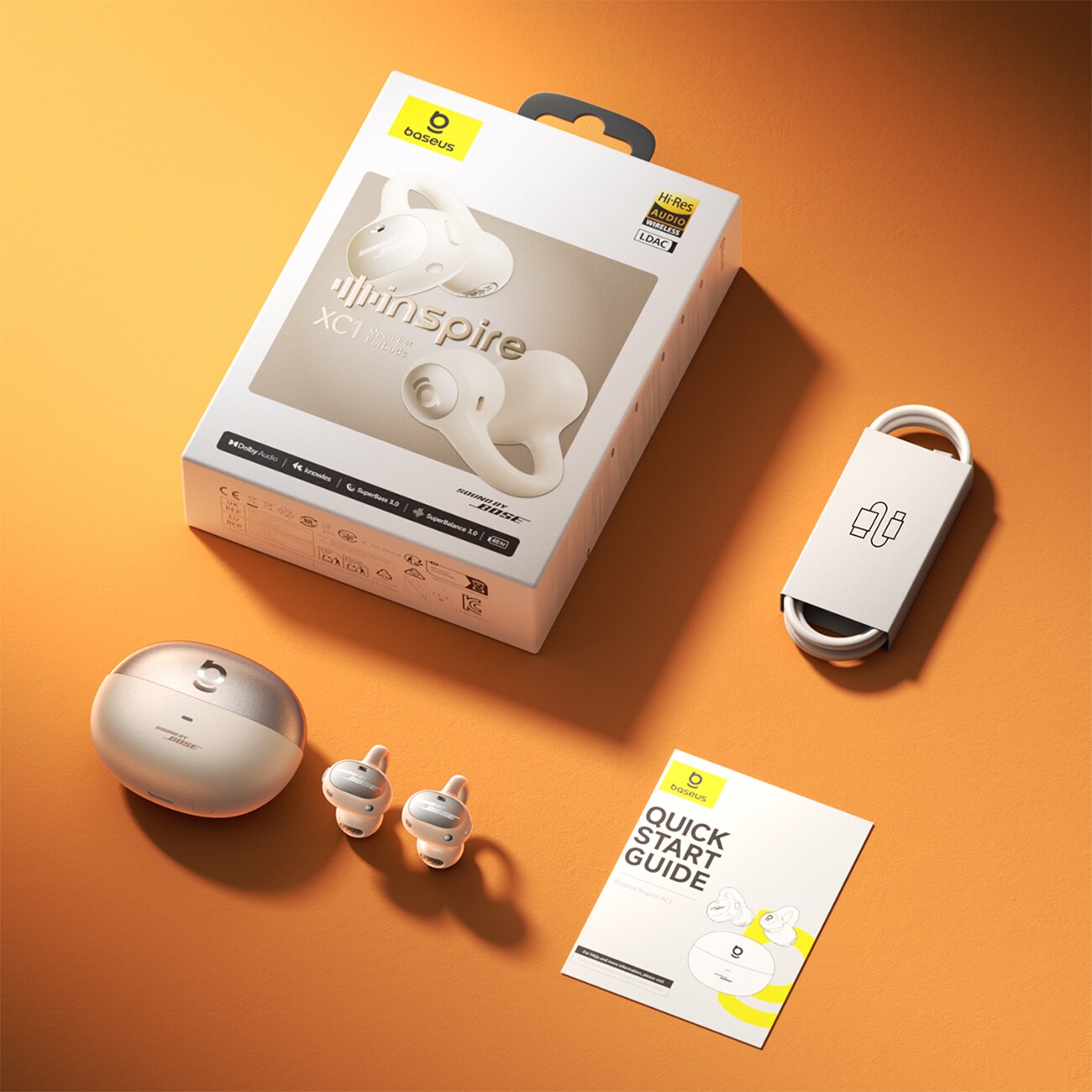 Baseus Inspire XC1 langattomat kuulokkeet, Bose-ääni, Dolby Audio, Milky Way -väri