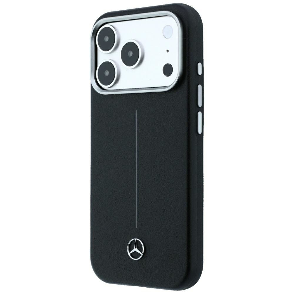 Mercedes-nahkainen osittain ympäröivä Iconic Line MagSafe -suojakotelo iPhone 18/17 Pro Max - Musta