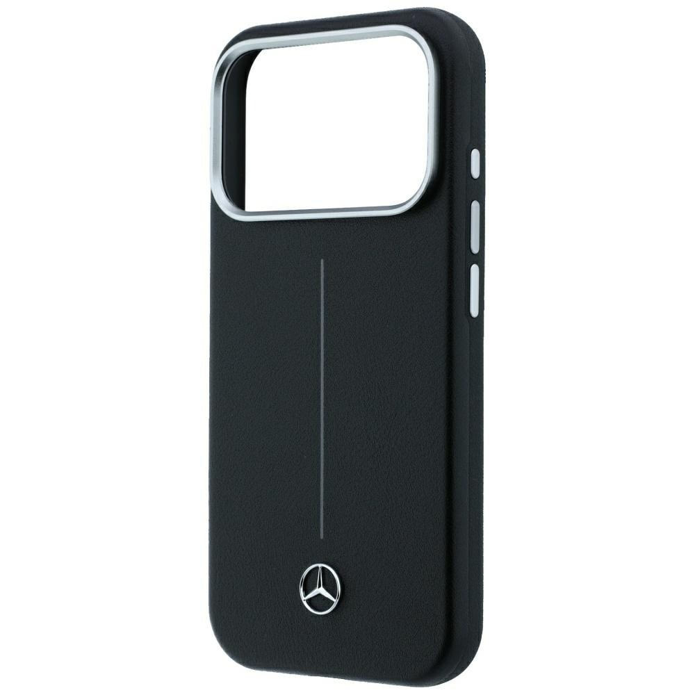Mercedes-nahkainen osittain ympäröivä Iconic Line MagSafe -suojakotelo iPhone 18/17 Pro Max - Musta