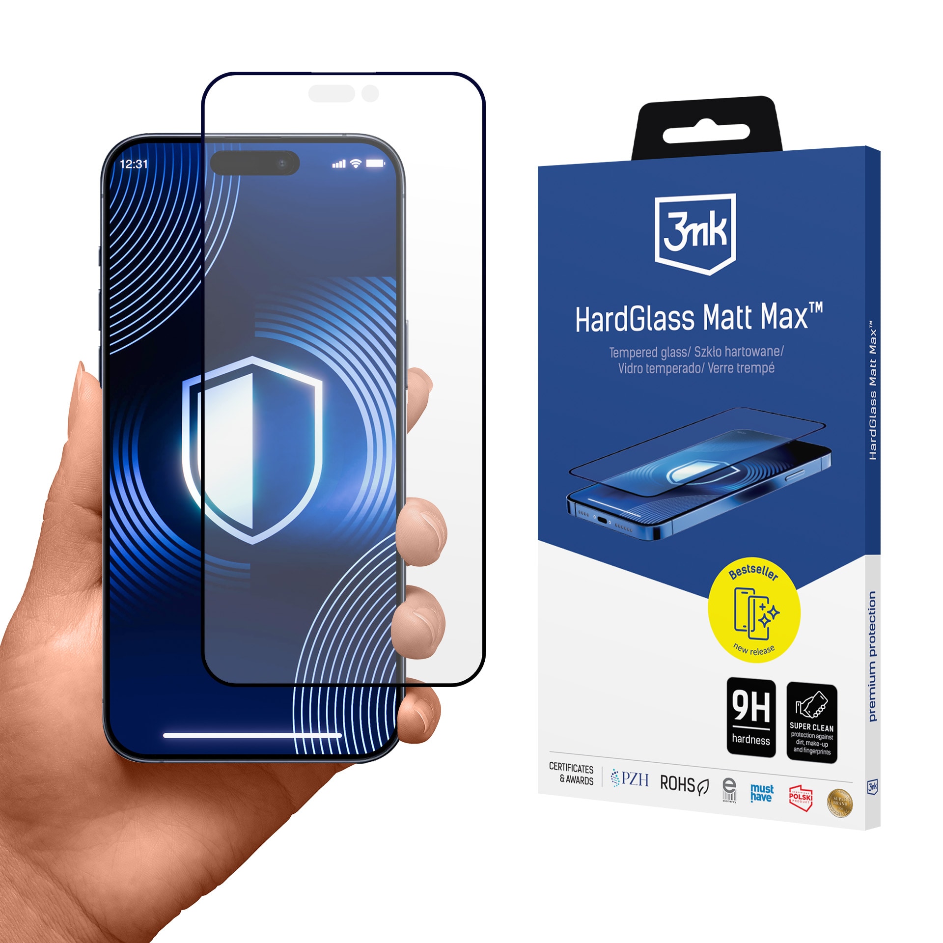 3mk HardGlass Matt Max -karkaistu lasi iPhone 18 Pro Maxille
