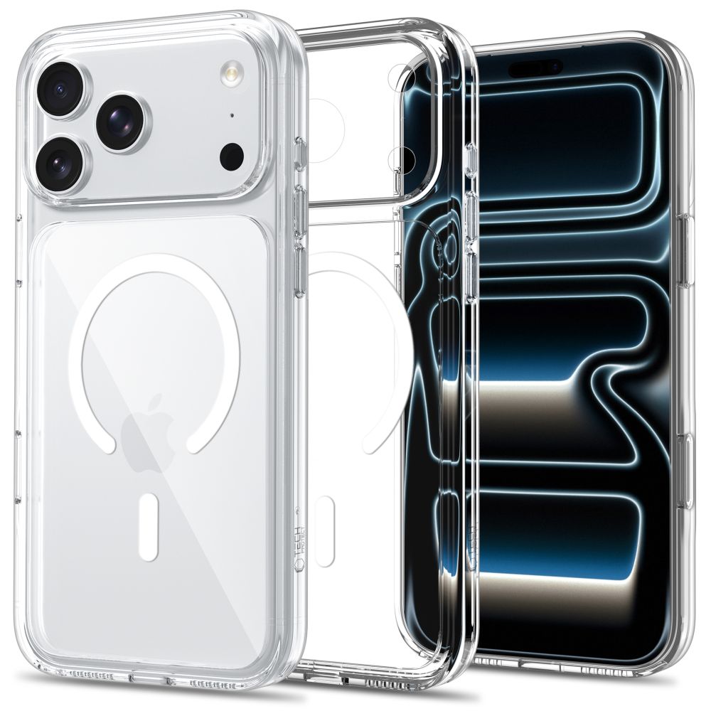 Tech-Protect Flexair Hybrid CC MagSafe -suojakotelo iPhone 17 Pro / 18 Pro:lle – läpinäkyvä
