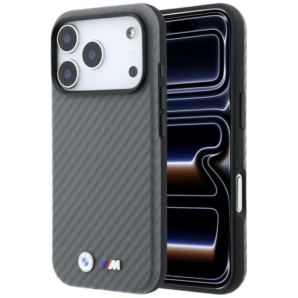 BMW M Carbon Metal -logoinen MagSafe-kotelo iPhone 17 Pro / 18 Pro - harmaa