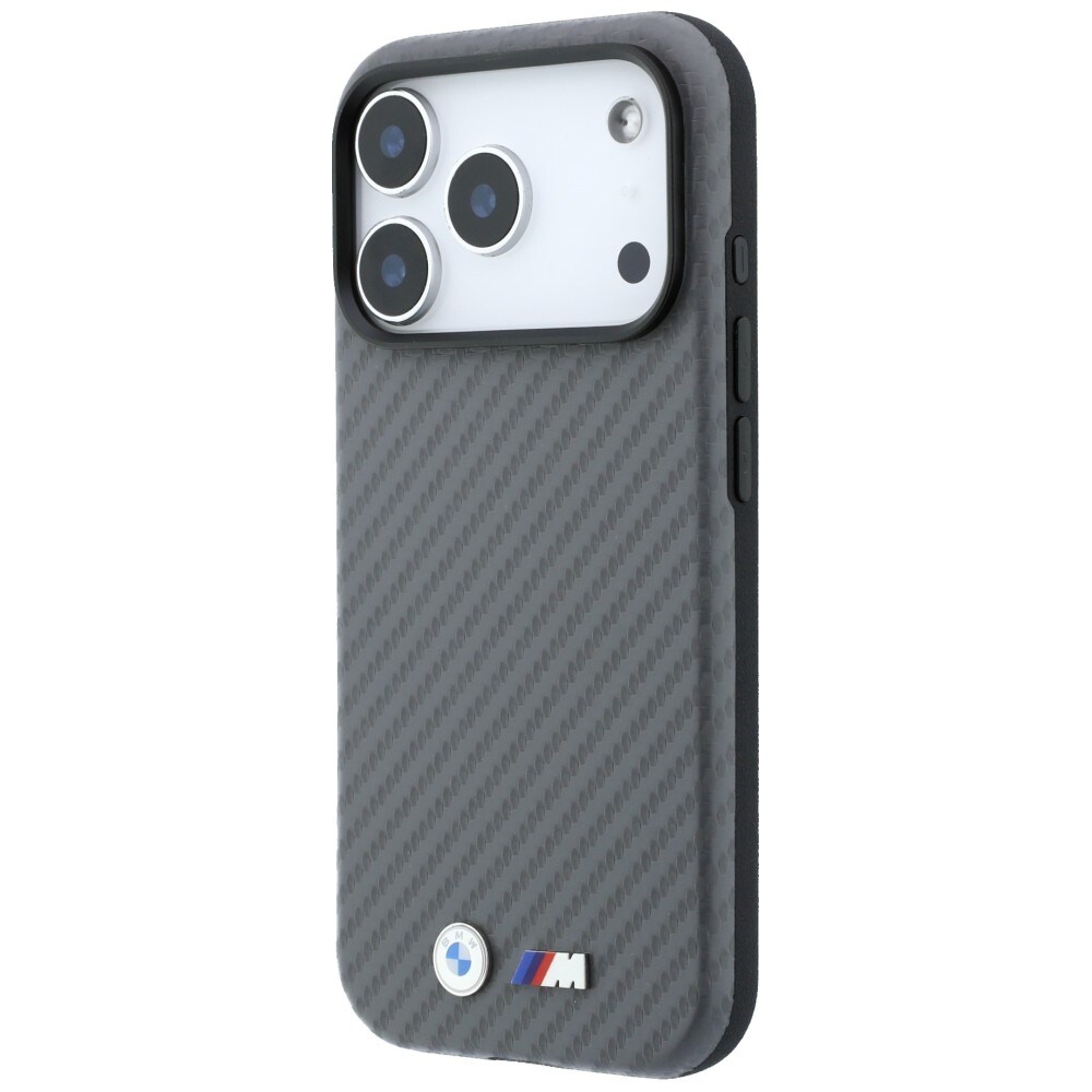BMW M Carbon Metal -logoinen MagSafe-kotelo iPhone 17 Pro / 18 Pro - harmaa