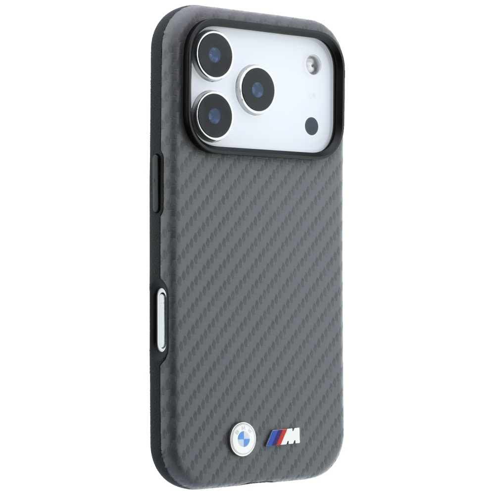 BMW M Carbon Metal -logoinen MagSafe-kotelo iPhone 17 Pro / 18 Pro - harmaa
