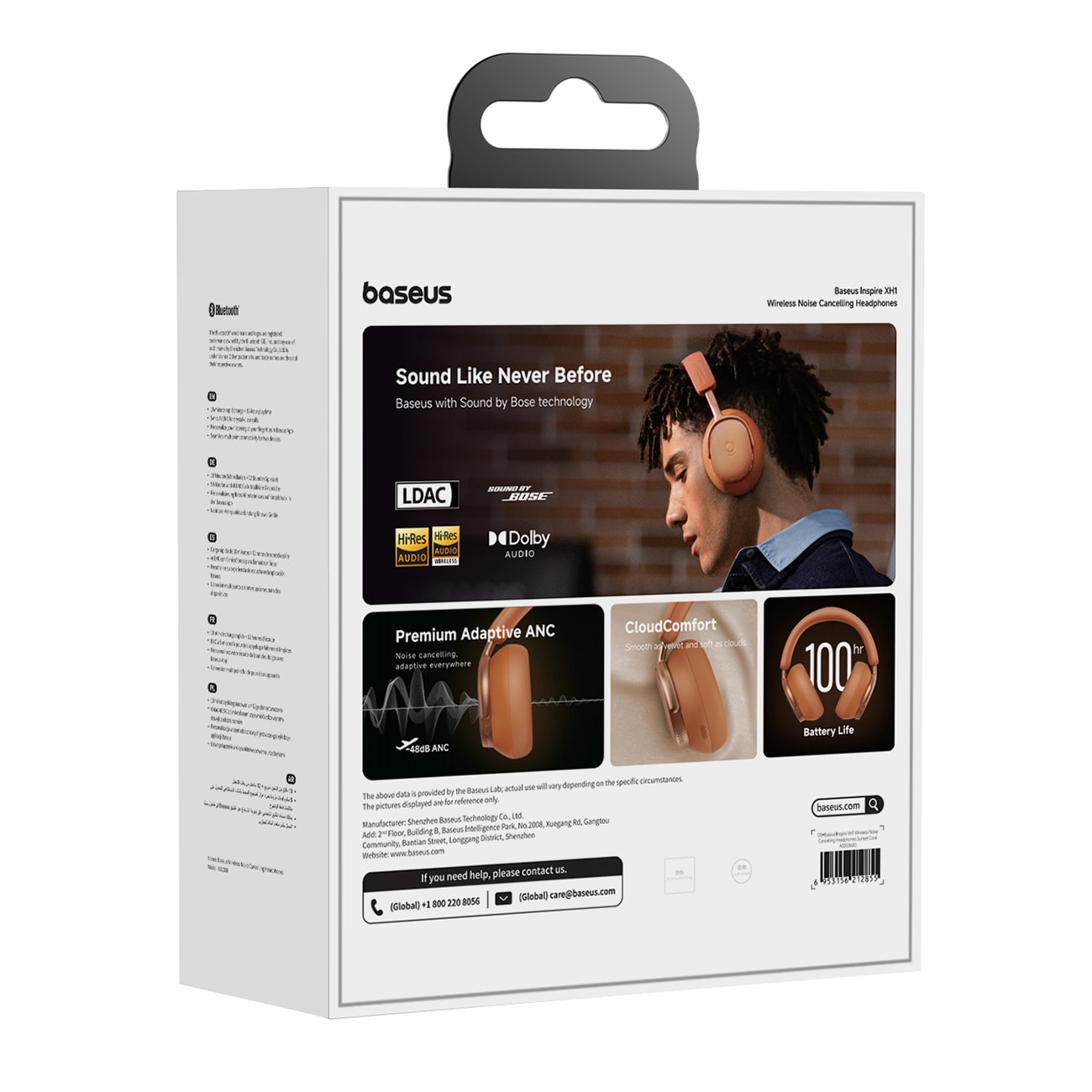 Baseus Inspire XH1 Sound by Bose ANC Dolby Audio -langattomat kuulokkeet, väri: Starry Heat