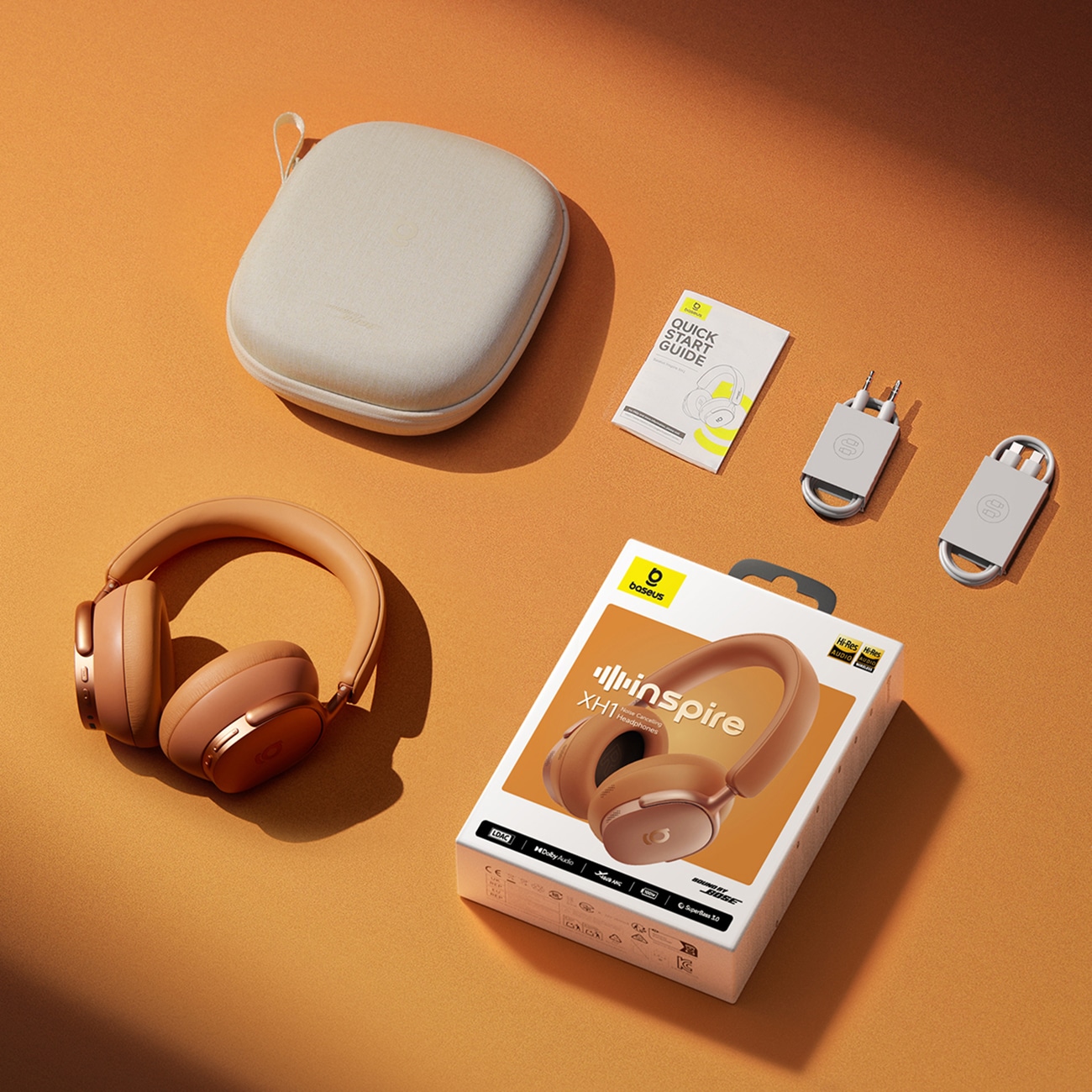 Baseus Inspire XH1 Sound by Bose ANC Dolby Audio -langattomat kuulokkeet, väri: Starry Heat