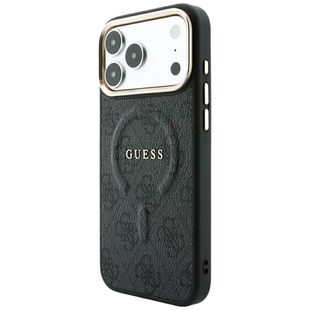 Guess Embossed 4G Classic MagSafe -suojakotelo iPhone 17 Pro / 18 Pro - Musta