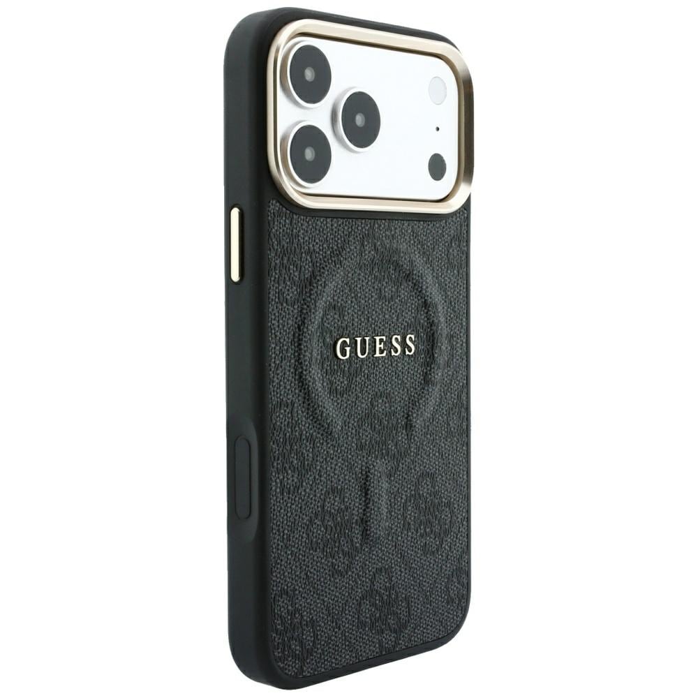 Guess Embossed 4G Classic MagSafe -suojakotelo iPhone 17 Pro / 18 Pro - Musta