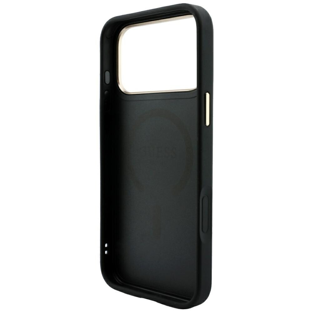 Guess Embossed 4G Classic MagSafe -suojakotelo iPhone 17 Pro / 18 Pro - Musta