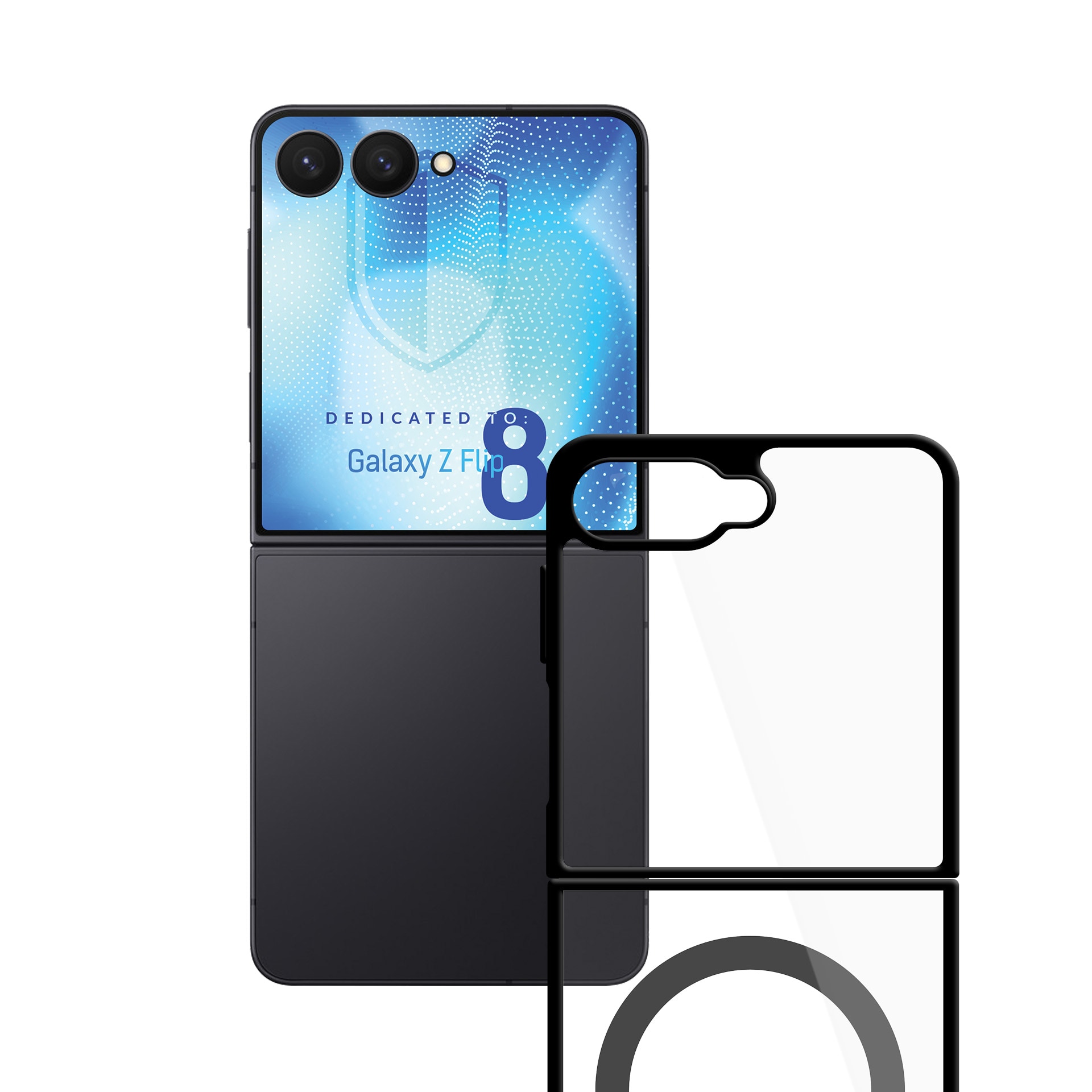 3mk Satin Armor Case+ Flip -kotelo Samsung Galaxy Z Flip 8:lle – läpinäkyvä