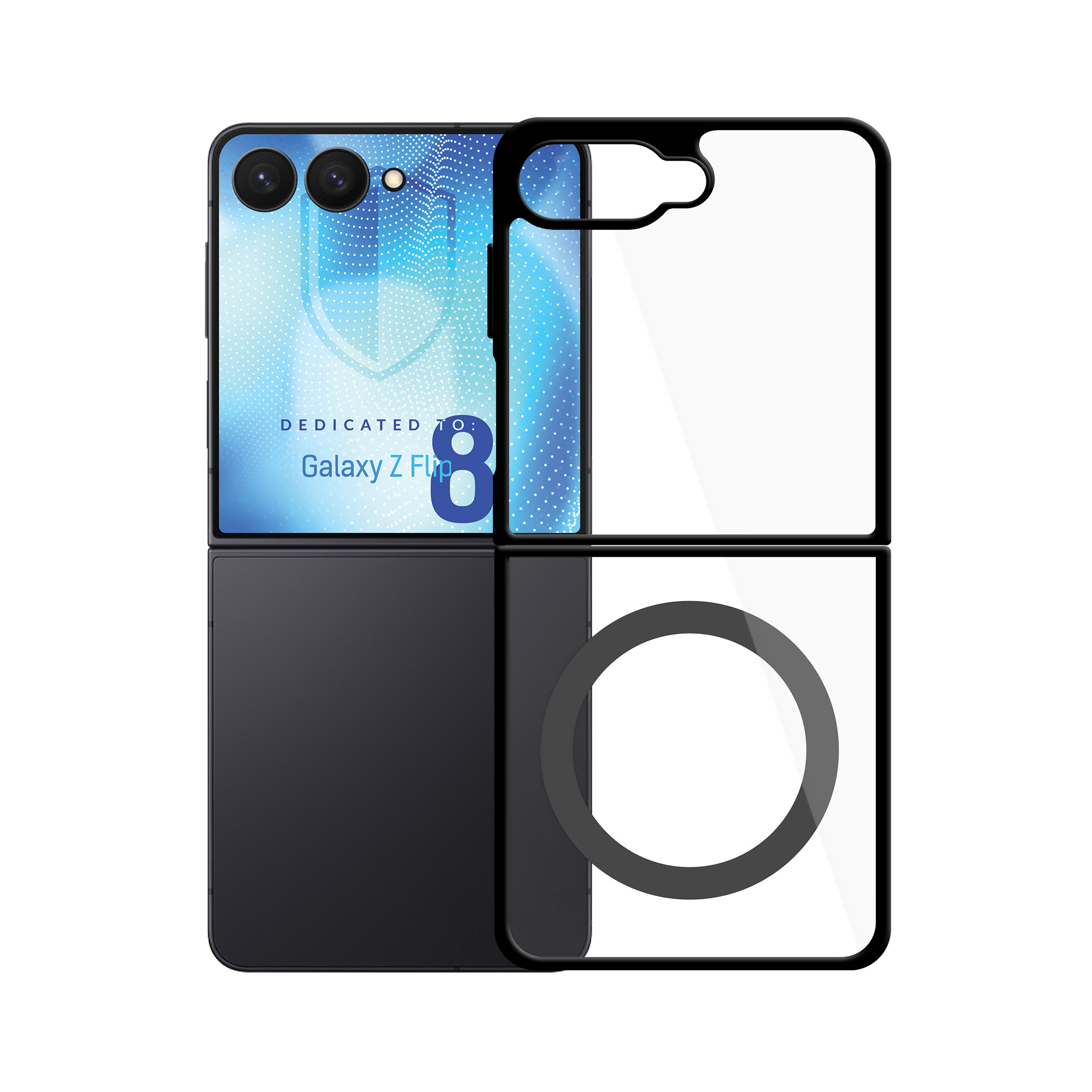 3mk Satin Armor Case+ Flip -kotelo Samsung Galaxy Z Flip 8:lle – läpinäkyvä