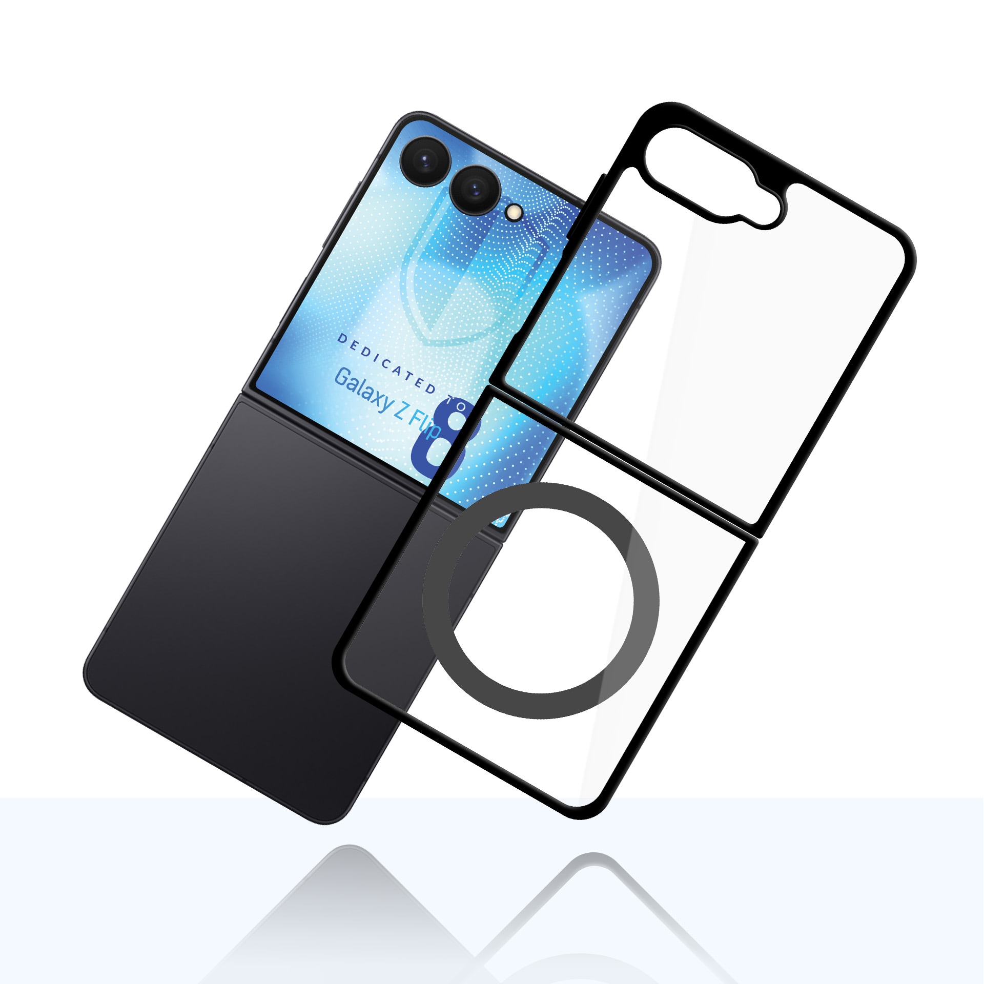 3mk Satin Armor Case+ Flip -kotelo Samsung Galaxy Z Flip 8:lle – läpinäkyvä