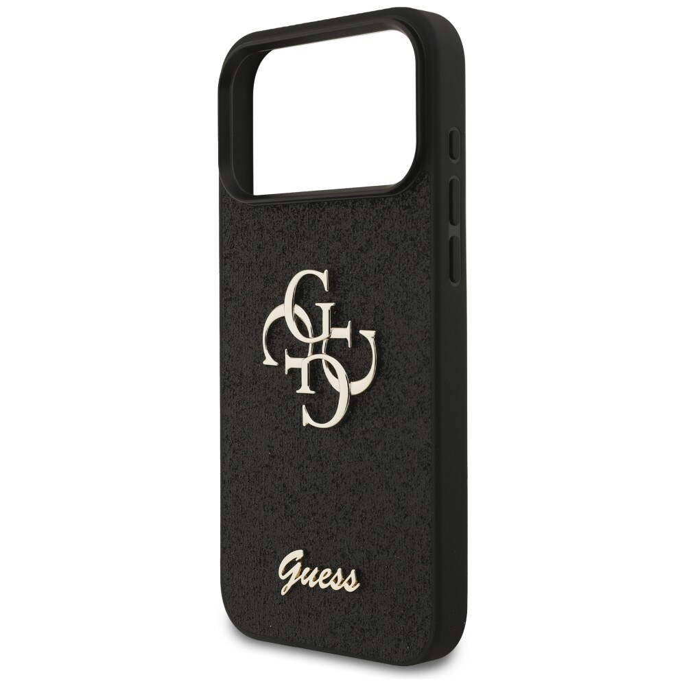 Guess Fixed Glitter Big 4G -suojakotelo iPhone 17 Pro Max / 18 Pro Max - Musta