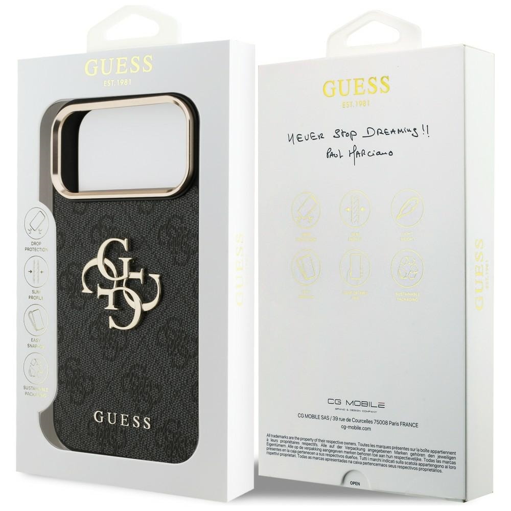Guess 4G Big 4G Classic -logokotelo iPhone 17 Pro Max / 18 Pro Max - Musta ja kulta