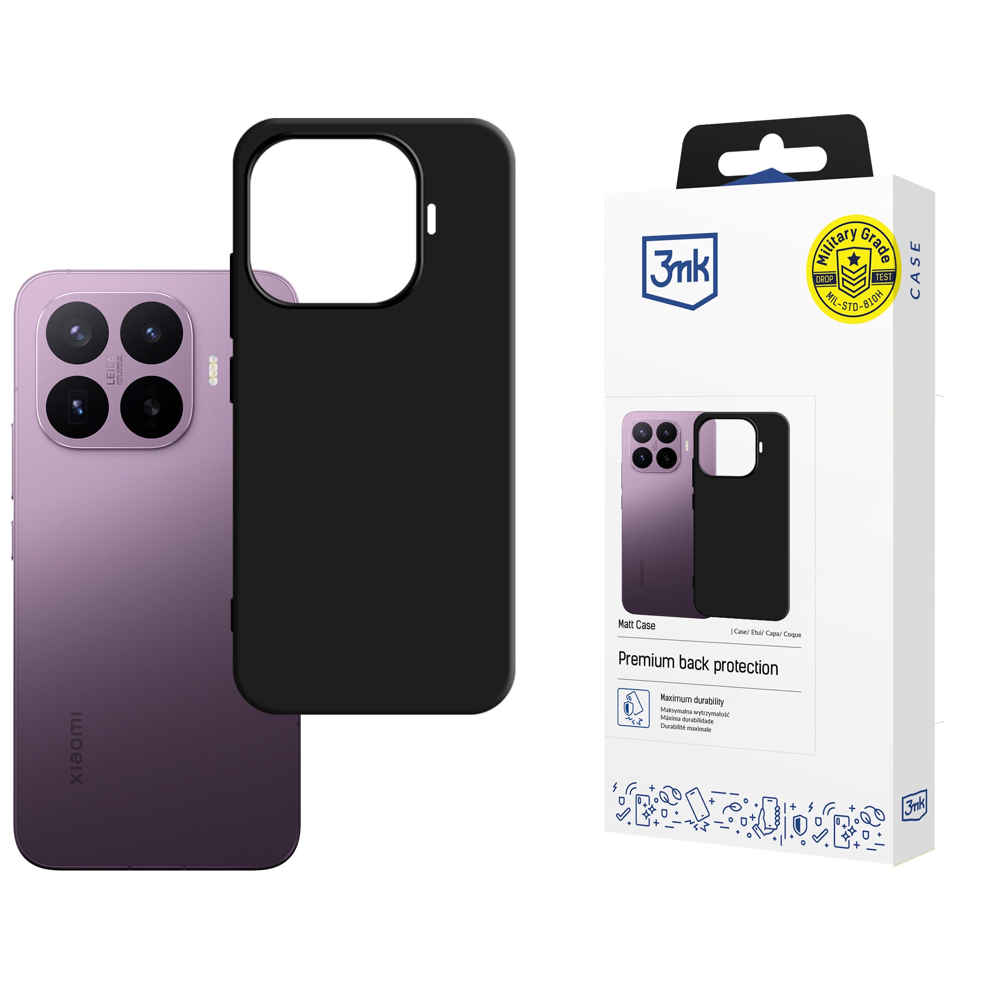 3mk Matt -suojakotelo Xiaomi 17T Pro -mallille – musta