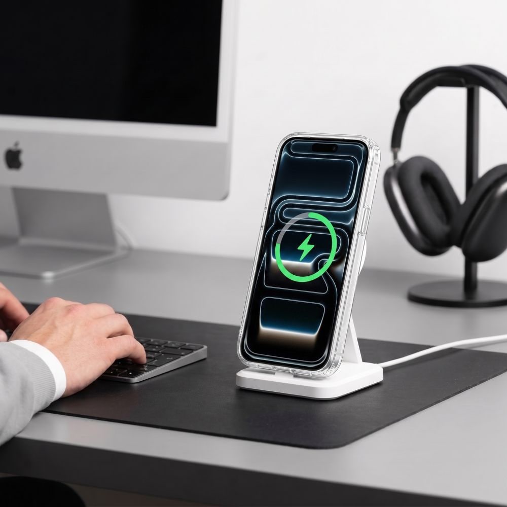 Tech-Protect MagStand MagSafe CC -suojakotelo iPhone 18 Pro Maxille / 17 Pro Maxille – läpinäkyvä