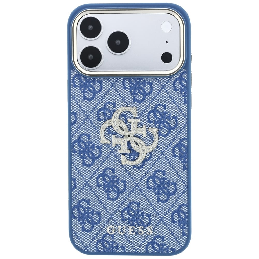 Guess 4G & Big Strass -logokotelo iPhone 18 Pro / 17 Pro:lle – sininen