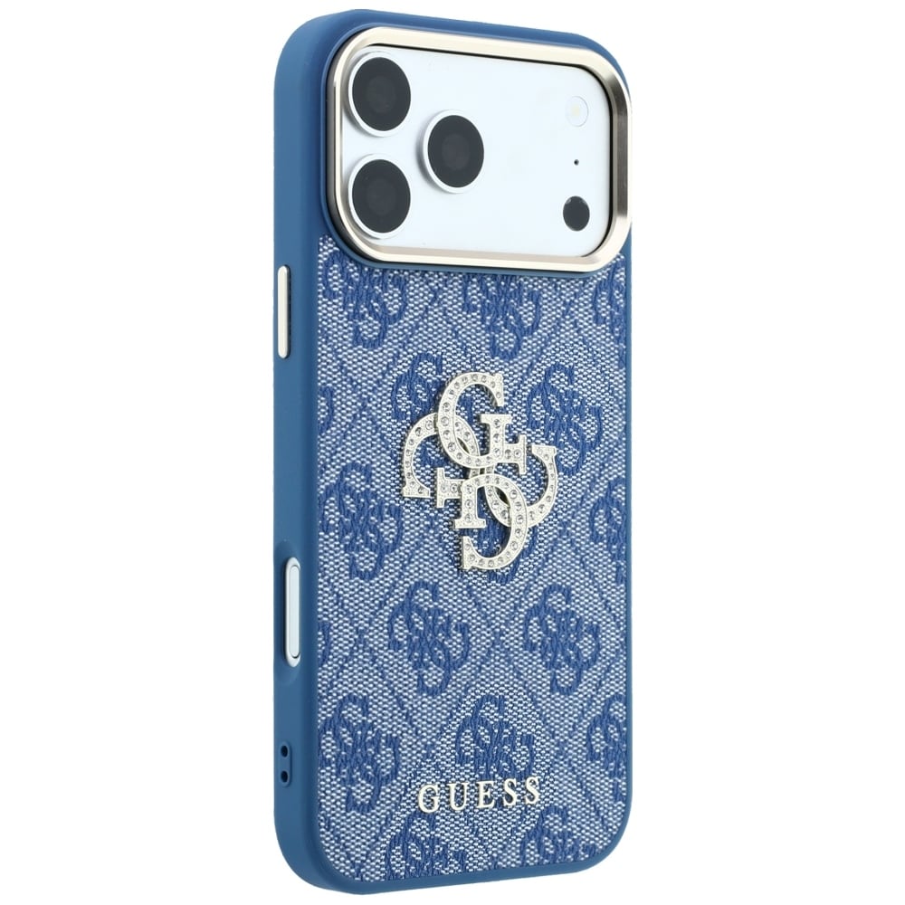 Guess 4G & Big Strass -logokotelo iPhone 18 Pro / 17 Pro:lle – sininen