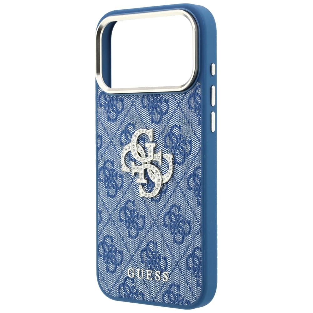 Guess 4G & Big Strass -logokotelo iPhone 18 Pro / 17 Pro:lle – sininen