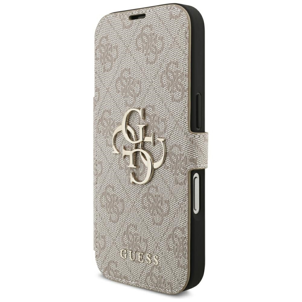 Guess Book 4G -metallilogokotelo iPhone 18 Pro / 17 Pro - vaaleanpunainen