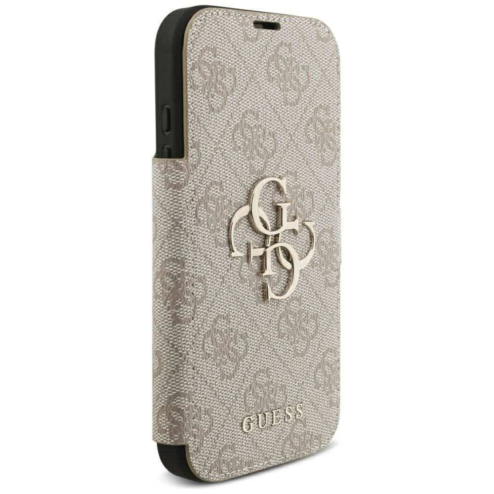 Guess Book 4G -metallilogokotelo iPhone 18 Pro / 17 Pro - vaaleanpunainen