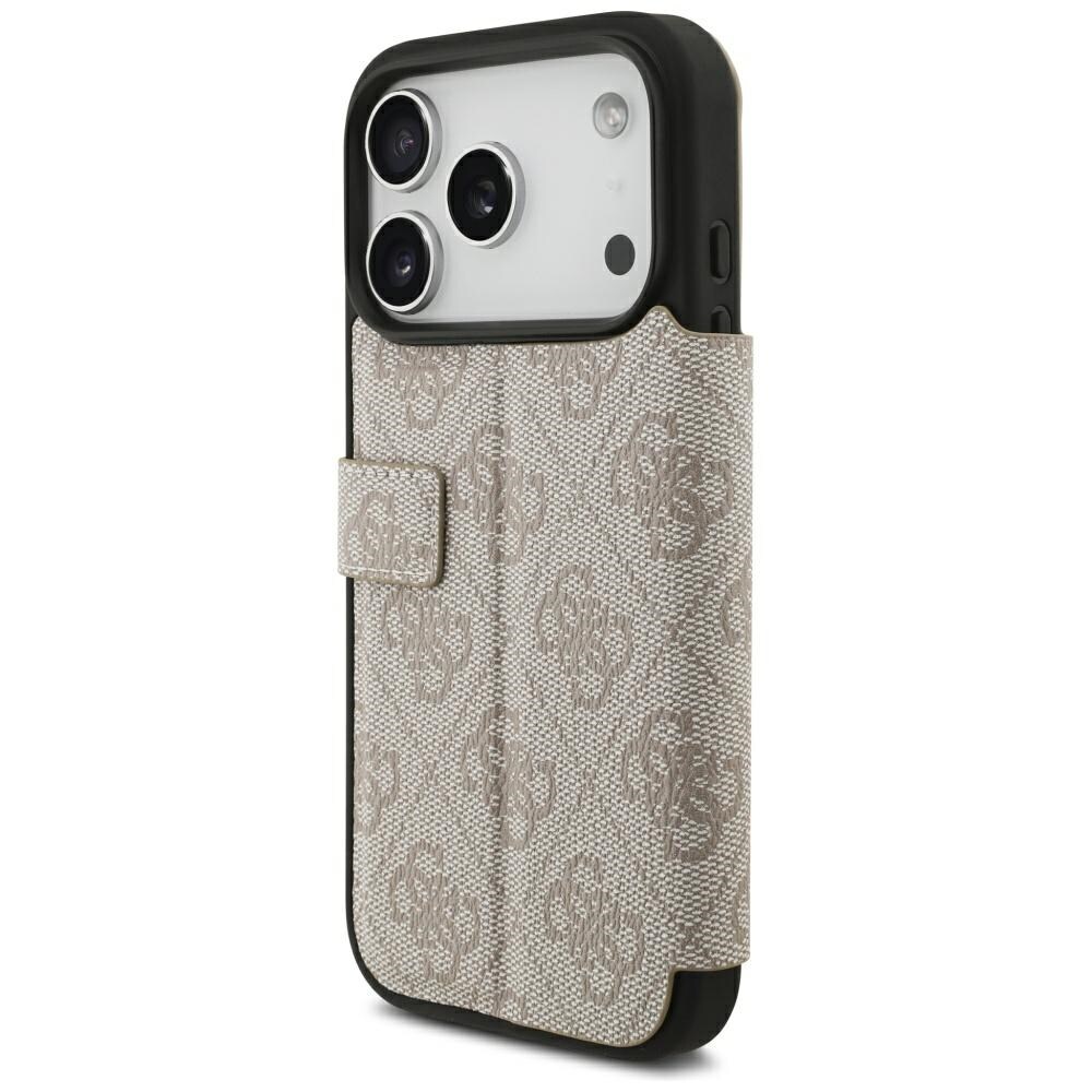 Guess Book 4G -metallilogokotelo iPhone 18 Pro / 17 Pro - vaaleanpunainen