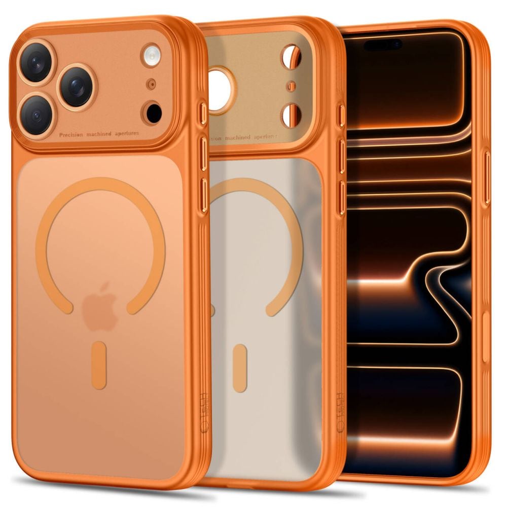 Tech-Protect MagPrime MagSafe CC -kotelo iPhone 18 Pro / 17 Pro - mattapintainen oranssi