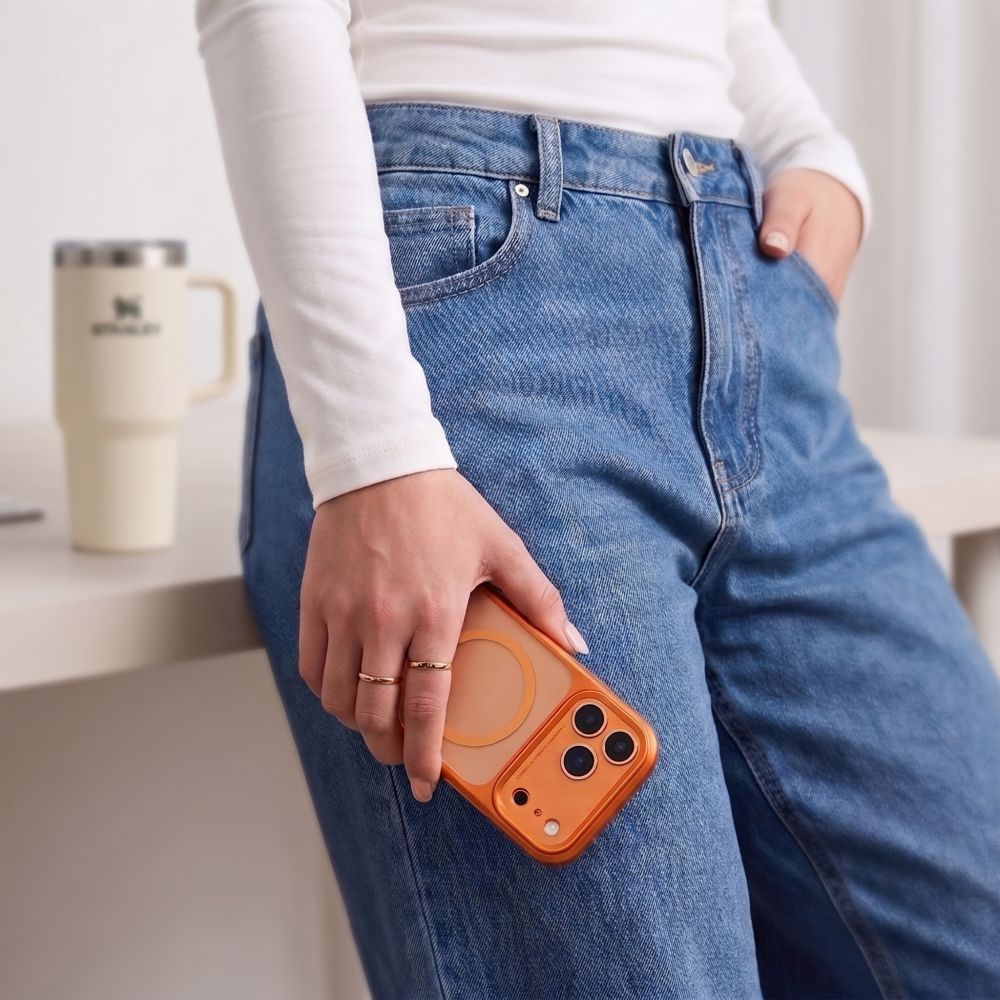 Tech-Protect MagPrime MagSafe CC -kotelo iPhone 18 Pro / 17 Pro - mattapintainen oranssi