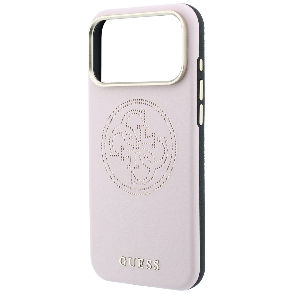 Guess Perforated 4G Gold Logo Magsafe -suojakotelo iPhone 17 Pro / 18 Pro - vaaleanpunainen
