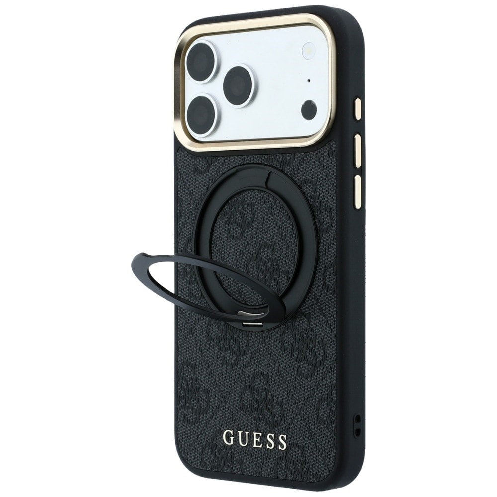 Guess Ring Stand 360 4G Classic Logo MagSafe -kotelo iPhone 17 Pro / 18 Pro - Musta